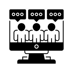 Virtual Meeting line icon. Universal creative premium symbol. Vector sign icon logo template. Vector illustration