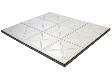 White modular ceiling tiles isolated with transparent background