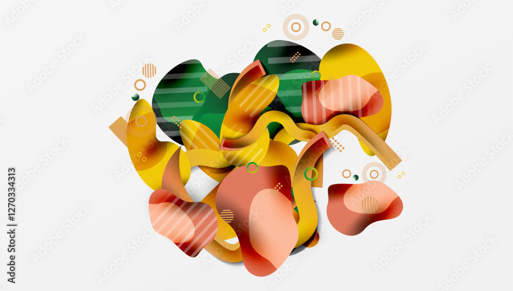Aufkleber abstract liquid shapes and lines background