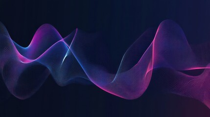 Fototapeta premium Abstract Neon Waves on Dark Background