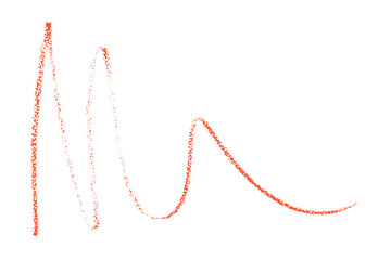 red pencil strokes isolated on transparent background