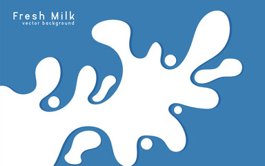 Milk wave on blue background. Splash of yogurt cream