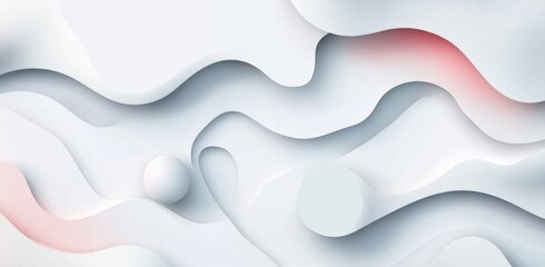 Abstract 3D white paper wave background