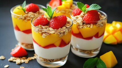Delicious Mango Yogurt Parfaits with Fresh Fruits