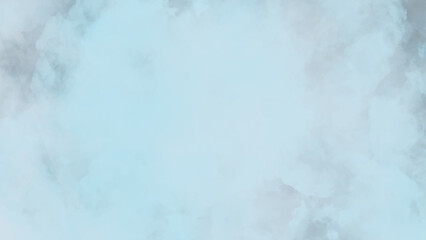 Abstract blue watercolor background wallpaper. Abstract painted white clouds with pastel blue border grunge