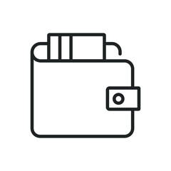 Wallet thin line icons. Editable stroke and Perfect pixel on transparent background
