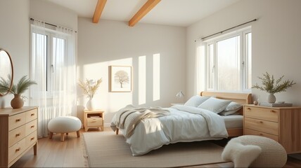 Scandinavian Cozy Bedroom – Warm & Inviting Retrea