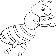 Simple line drawings in the shape of animals, line drawings for coloring practice, ant drawings, line drawings for making coloring books, prints, covers, patterns on product surfaces.