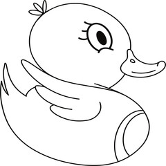 Simple line drawings of animals, line drawings for coloring practice, duck drawings, line drawings for making coloring books, prints, covers, patterns on product surfaces.