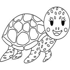 Simple line drawings in the shape of animals, line drawings for painting practice, turtle drawings, line drawings for making coloring books, prints, covers, patterns on the surface of products.