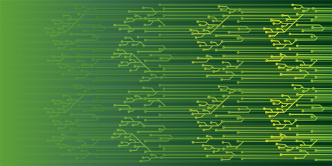 Circuit boards. Motherboards. green technology background. Vector Illustration