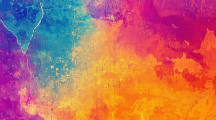 Abstract Colorful Map Representation of Urban and Rural Areas