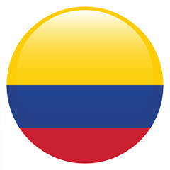 Fototapeta premium Flag of Colombia. Colombia round flag logo icon computer vector illustration design