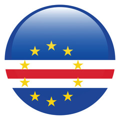 Flag of Cape Verde. Cape Verde round flag logo icon computer vector illustration design