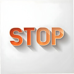 flate text design with STOP text on white background