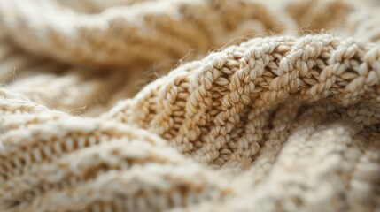 Close-Up of Soft Knit Fabric in Warm Neutral Tones