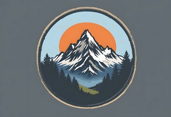 Misty Julian Alps peak round badge 