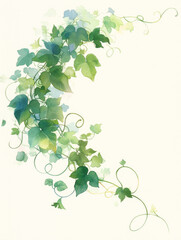 Ivy watercolor hand-painted decorative plant elements