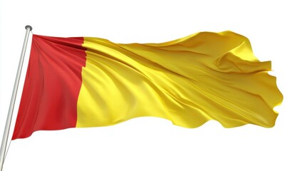 Fototapeta premium Waving flag, red-yellow bicolor, outdoor, wind, patriotic symbol, website use