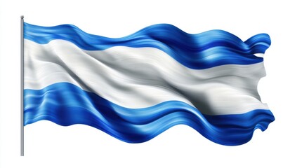 Fototapeta premium Waving Honduran flag, isolated white background, national symbol, patriotic use