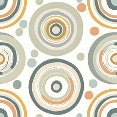 Fototapeta premium Colorful circular pattern with varying sizes and colors on a light background.
