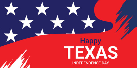Happy texas independence day web banner template. illustration Vector Texas Independence day Background with flag. March 2nd Texas Independence Day Freedom holiday