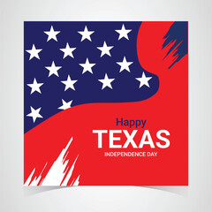 Happy texas independence day web banner template. illustration Vector Texas Independence day Background with flag. March 2nd Texas Independence Day Freedom holiday
