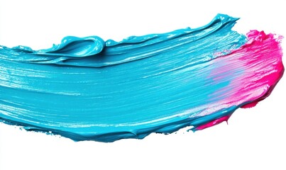 Blue and pink paint stroke, abstract art, white background, design element