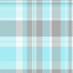 Cold fabric check plaid, herringbone background vector pattern. Decorate textile seamless texture tartan in cyan and dark gray colors.