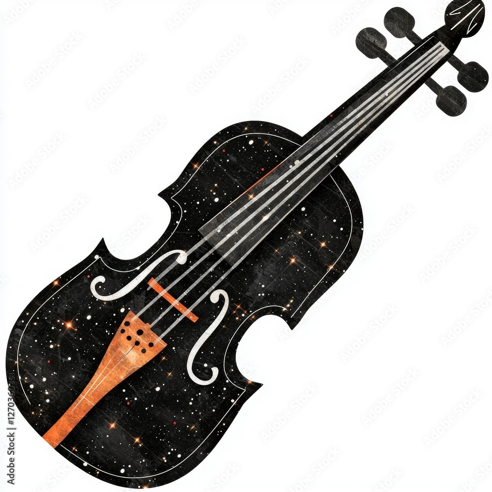 Wall mural cosmic violin a celestial symphony of strings