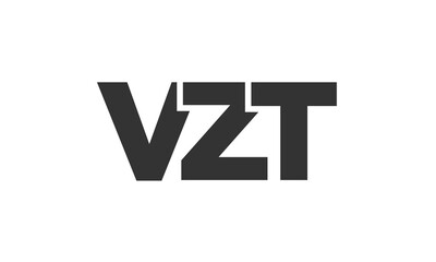 VZT logo design template with strong and modern bold text. Initial based vector logotype featuring simple and minimal typography. Trendy company identity.