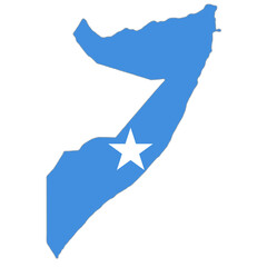 Somalia flag on the map