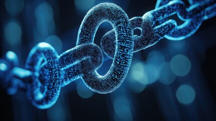 Abstract Digital Chain Link Network Security Technology Concept