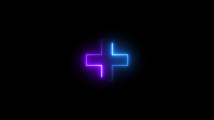 neon line glowing plus button illustration