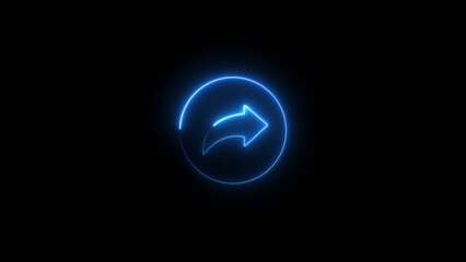 neon glowing share icon illustration concept