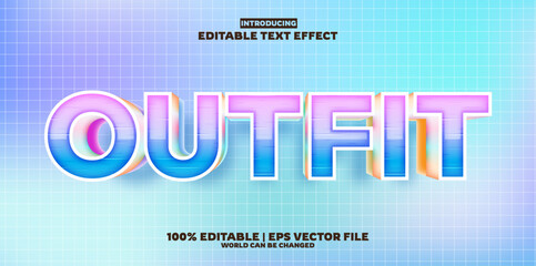 New Outfit editable text effect in new modern trend style