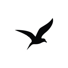 Soaring Bird Silhouette with Outstretched Wings &ndash; Minimal Vector Art