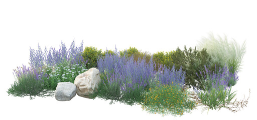 green grass and lavender