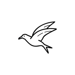 Soaring Bird Silhouette with Outstretched Wings – Minimal Vector Art