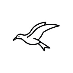 Soaring Bird Silhouette with Outstretched Wings – Minimal Vector Art