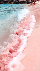 Fototapeta premium Pink sand beach with gentle waves