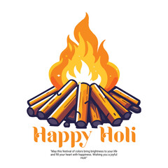 Happy Holi and Happy Holika Dahan festival Celebration creative social media post banner