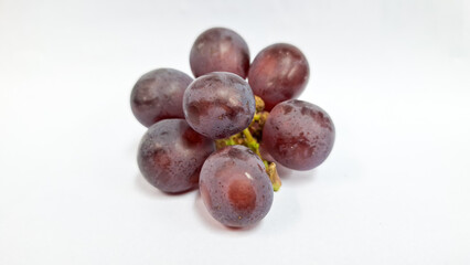 red grapes isolated on white