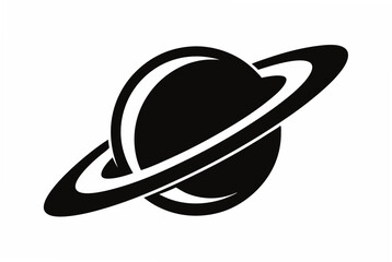 saturn silhouette vector illustration