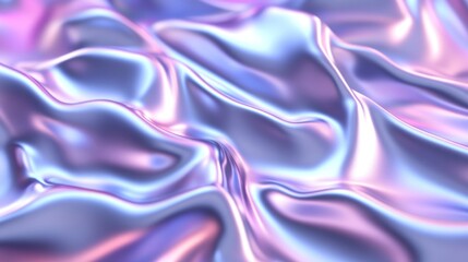 Obraz premium Abstract Iridescent Fabric Texture: Shimmering Waves of Lavender, Pearl, and Silver