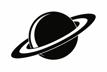 saturn silhouette vector illustration