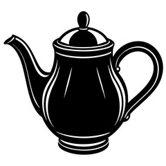 A curved handle on a teapot silhouette vector illustration