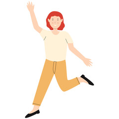 Happy Smiling Person Character with Flat Cartoon Design. Vector Illustration