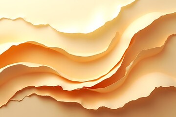 Abstract layers of tan and beige undulate in soft, flowing waves.