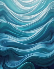 Fototapeta premium A background of flowing wave patterns in shades of blue and teal
